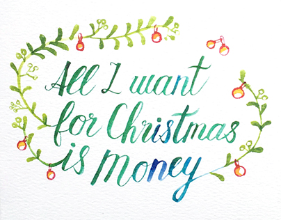 Pretty Honest hand-lettering Christmas cards