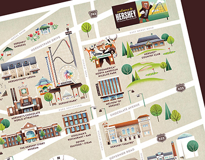 Hershey Destinations Illustrated Map