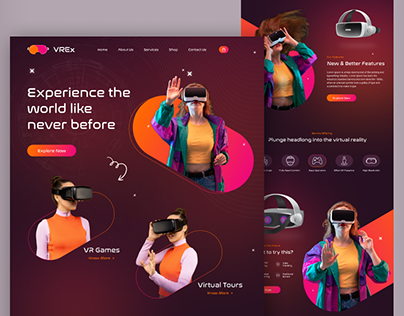 VREx - Virtual Reality Website Ui Design