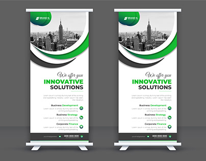 Corporate and innovative solutions roll up banner