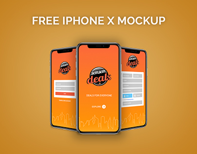 Free Perspective iPhone X Mockups
