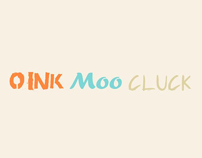 Oink Moo Cluck Menu Design