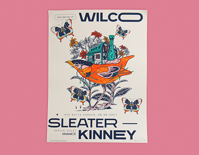GIGPOSTER: Wilco & SleaterKinney @Red Butte Garden, UT.