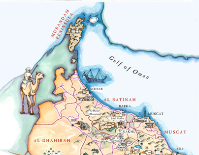 Illustrated Tourist Map of the Sultanate of Oman