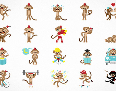 Monkey Emoji Set