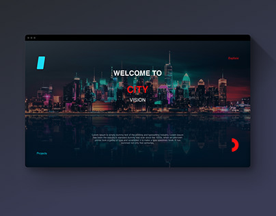 neon style city web design