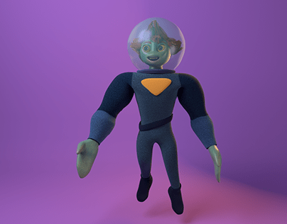 2D to 3D alien character