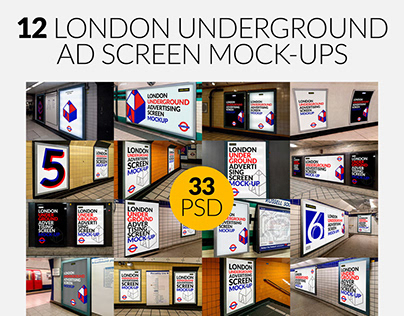 12 London Underground Screen Mock-Ups Bundle