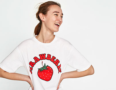 Strawberry T-shirt ZARA TRAFALUC