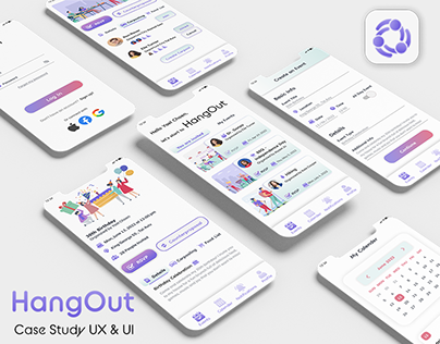 HangOut - Mobile app Case Study UX/UI