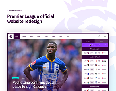 Premier League - website redesign
