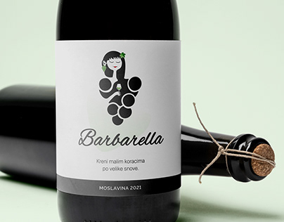 Barbarella wine logo and label