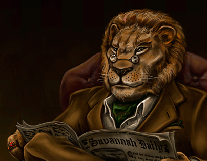 Gentleman Lion illustration