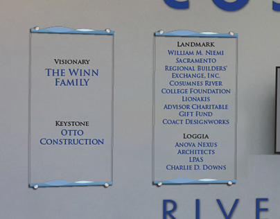 Consumnes River College, Donor Wall Display