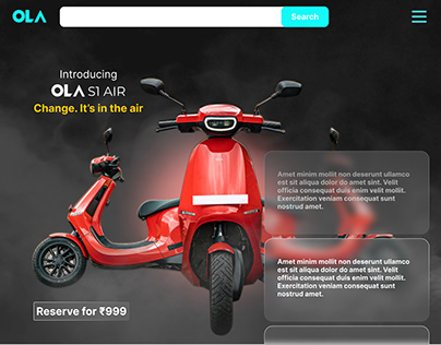 Ola Home Page Redesigned