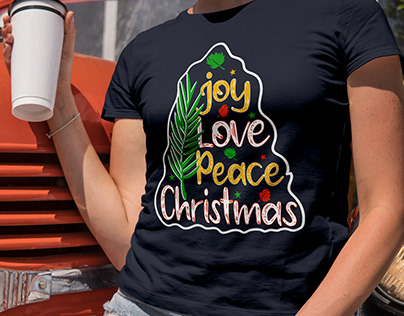 Joy love peace christmas T-shirt design.