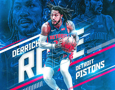 Nba Poster, Derrick Rose, Detroit Pistons