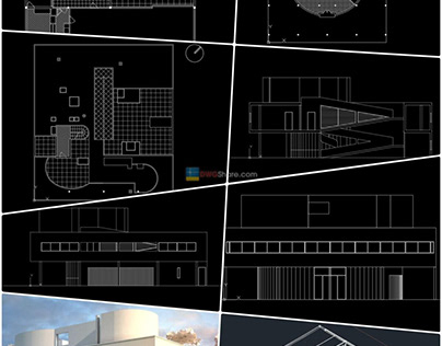 Villa Savoye – Le Corbusier Plan 3D, 2D AutoCAD File