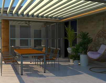 Garden Terrace, Louvered Pergola System
