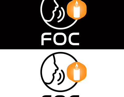Voice commanded "Flame Out Candle" (FOC) logo