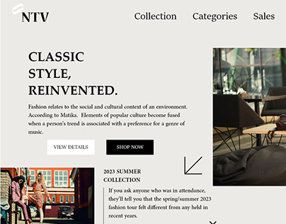 NTV Cloth E commerce site| UI Design