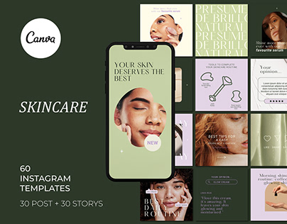 Project thumbnail - Skincare instagram templates - canva