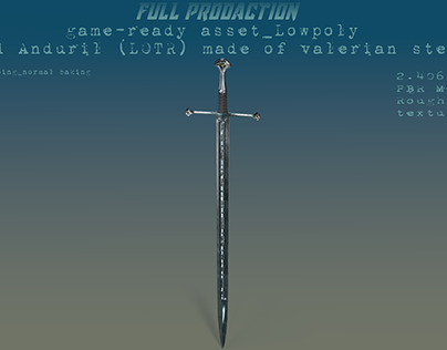 Sword Anduril (LOTR) made of valerian steel