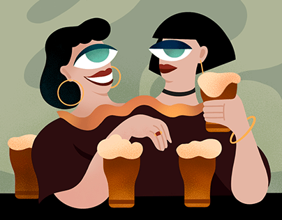 Two-headed lady for Brewlok beer