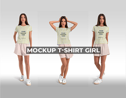 Best 3 Premium Mockup T-shirt Girl Free Download