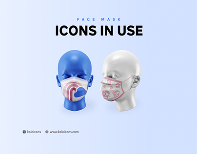 Face mask design icons