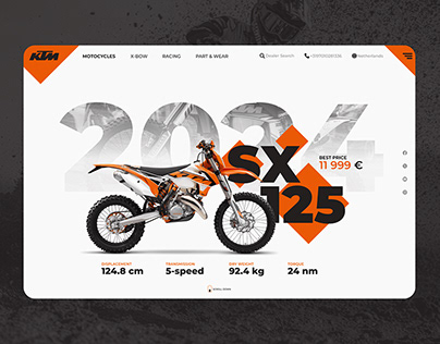 Дизайн страницы сайта KTM