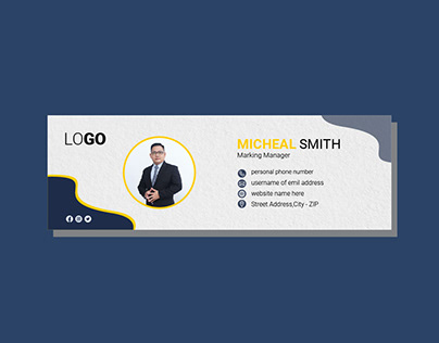 Personal business email signature template design