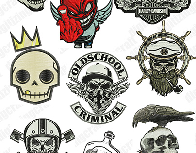 Skulls Embroidery Design PACK