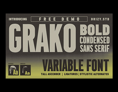 Grako – Bold Condensed Sans Serif Variable Font - FREE