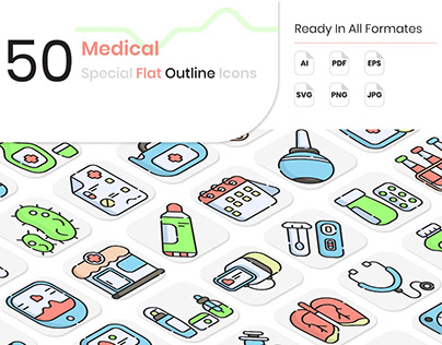 Medical Flat Outline Icons
