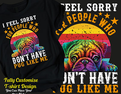 Pet Pug dog t-shirt design