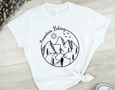 Mountain biking t-shirt design.