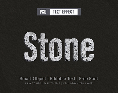 Editable stone text effect font style