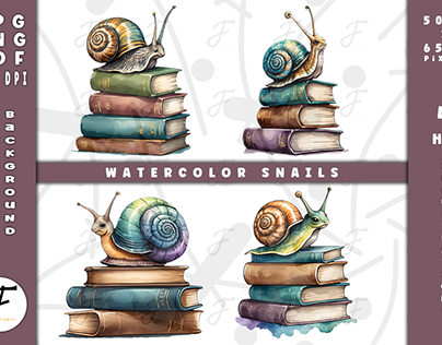 Watercolor Snails