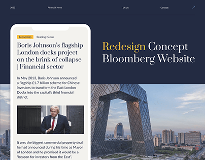 Prosjektminiatyr – Redesign Concept — Bloomberg Website