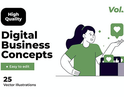 Digital Business Activities Illustrations