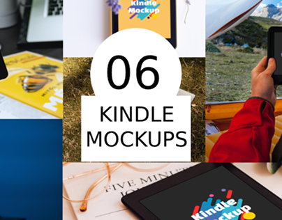 06 Realistic Elegant Kindle Mockups PSD Download