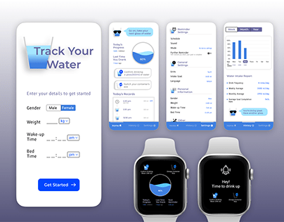 Track Your Water Intake App Design
