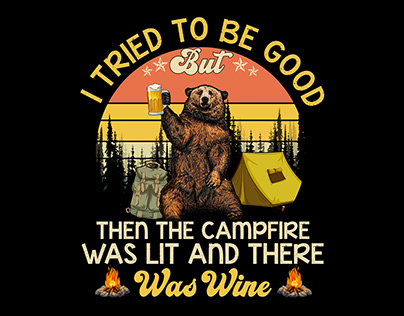 Vintage - Camping Bear Tshirt