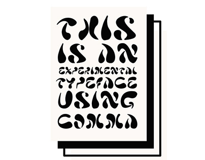 An experimental typeface design using comma.