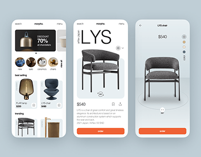 The concept of an online store of designer furniture