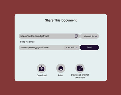 Sharing Document Screen