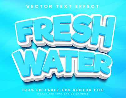 Fresh Water 3d editable text style Template