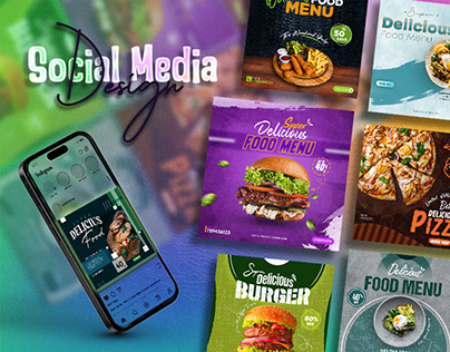 Social media, food banner
