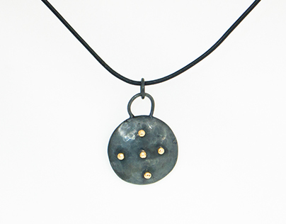 Oxidised Silver with Gold Nuggets